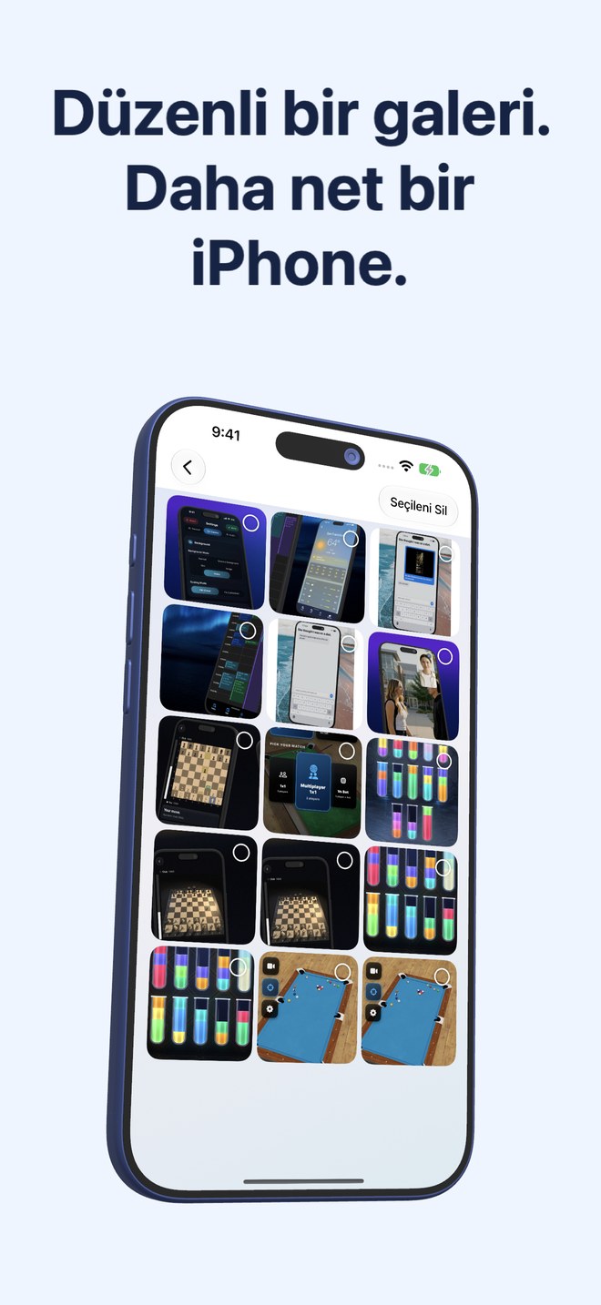 Fastest Screenshot Cleaner'da seçilebilir küçük resimler ile bir ekran görüntüsü galerisi.