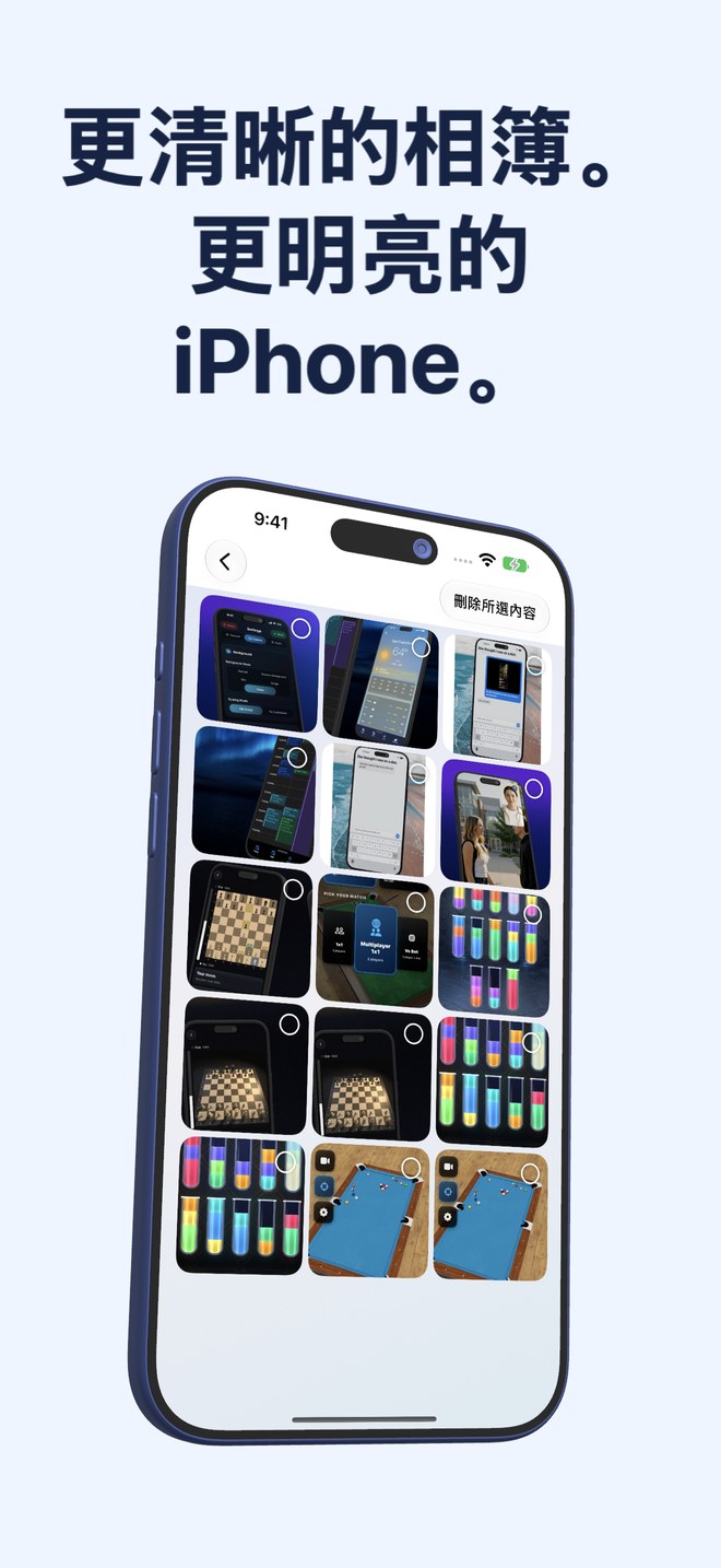 最快螢幕截圖清理器在 iPhone 上顯示帶有可選縮圖的螢幕截圖相簿。